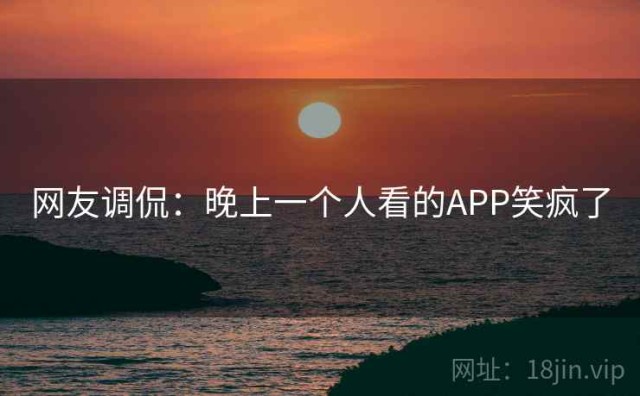 网友调侃：晚上一个人看的APP笑疯了